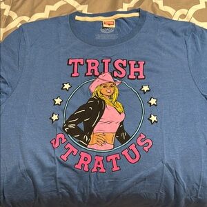 Homage WWE Trish Stratus Blue Graphic T-Shirt with Pink Accents